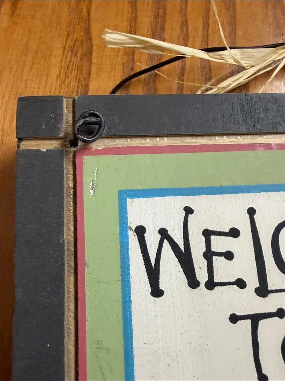 Welcome to Paradise By The Glass Wall Sign - Green, White, Black, Red 12”